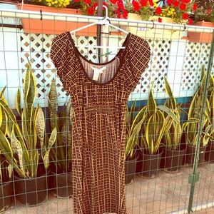 Black/green/ cream dotted color long dress